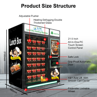 24 Stunden Selbstbedienung Smarte Automatische Heißgericht-Fertiggerichte-Mahlzeiten-Box Verkaufsautomat zum Verkauf