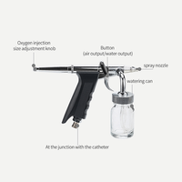 Dispositivo de Oxígeno Jet Peel para el Cuidado Facial y Rejuvenecimiento de la Piel con Luz LED y Función de Microdermoabrasión, Pistola Rociadora