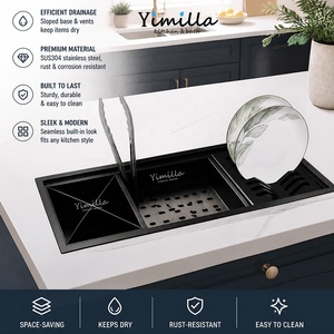 Estación de secado y almacenamiento empotrada para isla de cocina / Escurridor de platos integrado con organizador de utensilios - Product Image 2
