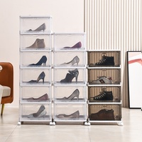Kworld Lot de plusieurs conteneurs de stockage de chaussures multifonctions en plastique épais et durables empilables sans installation pour la maison