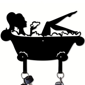 Crochet pour clé personnalisé en fer forgé Tenture murale en métal personnelle exquise pour décoration de salle de bain pour anniversaire et anniversaire - Product Image 3