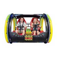 Voiture électrique rotative à double siège 360 degrés pour parc d'attractions, avec lumières LED et musique, pour enfants et adultes