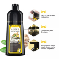 Shampoo colorant permanent au gingembre noir, extraits naturels de plantes, huile d'argan, couvre les cheveux gris, qualité salon, pour tous types de cheveux