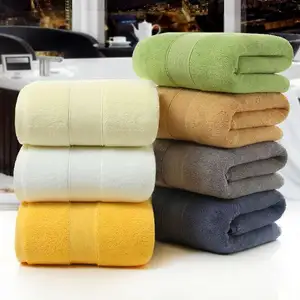 Simple Thick Towel Solid Super Absorbent Beach Towel 70*140cm 100% Pure Cotton Bath Towel For Hotel Batch