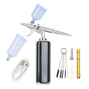 Rechargeable Airbrush Barber Toy Model Helmet Tshirt <b>Paint</b> Art Craft Textile Mural Cosmetic Makeup Nail Beauty Cake Compressor - Product Image 4
