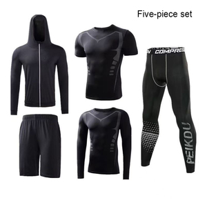 Maglietta da uomo a compressione con maniche lunghe guardia rapida per allenamento in palestra e allenamento sportivo set attivi atletici