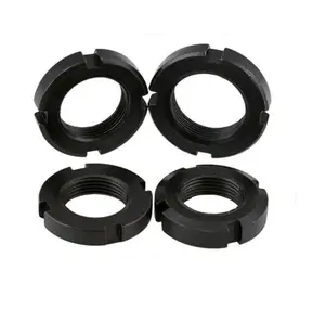 Round Slotted Nut M10 - M60 M45 Black Zinc Bearing Lock Nut Carbon Steel Nut Gb812 Fastener