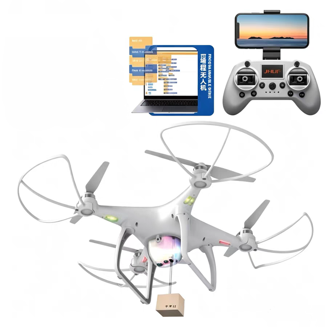 DWI Dowellin Programmable Drone STEM Education RC Programmable Drone Computer Control Graphic Programming Quadcopter With Lights