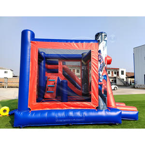 Popolare Castello Gonfiabile Rosso per Feste, Divertente Castello Rimbalzante con Scivolo, Castello Gonfiabile per Saltare - Product Image 4