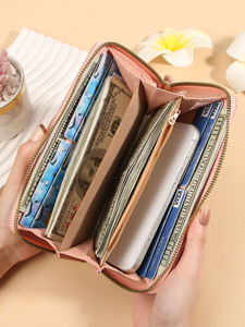 BESTELLA Nuovo Portafoglio Lungo in PU Colore Macaron con Cerniera, Borsa Multicomparto con Motivi per <span class=keywords><strong>Donna</strong></span>, Portatile - Product Image 2