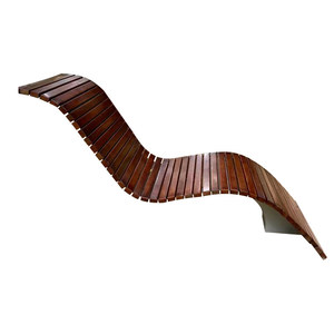 كرسي استرخاء خشبي صلب مقاوم للتآكل للاستخدام الخارجي على الشاطئ، قابل للتحريك، تصميم عصري بسيط، مقعد ترفيهي إبداعي للحدائق - Product Image 5