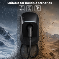 Nouvelle borne de recharge pour véhicules électriques de 22 kW avec câble de 5 m, interface de type 2, chargeur intelligent pour voitures électriques