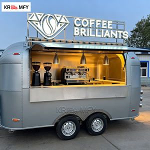 รถขายอาหารเคลื่อนที่ สแตนเลส สตรีทคาร์คิทเช่น กาแฟ ไอศกรีม รถพ่วงขายขนม - Product Image 4