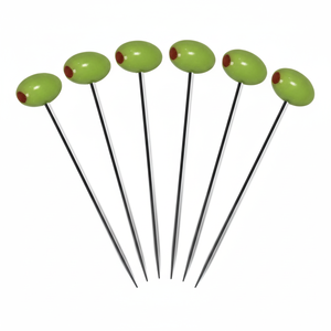 Selecciones de Oliva de metal Premium, pinchos reutilizables de acero inoxidable, accesorios de barra elegantes, elementos esenciales para fiestas en casa - Product Image 1