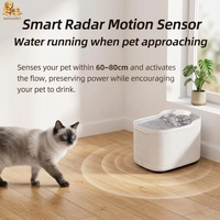 Fontaine à eau automatique pour animaux de compagnie OEM 2,5 L en acier inoxydable avec capteur, sans fil, fonctionnant sur batterie, compatible WiFi pour chats