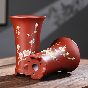 Maceta para Orquídeas Yixing Zisha Pintada a Mano con Esmalte, Estilo Chino, Maceta Premium para Interiores para Orquídeas, Clivia, <span class=keywords><strong>Sansevieria</strong></span> - Product Image 4