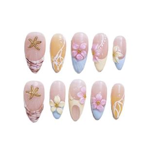 Juego <span class=keywords><strong>de</strong></span> <span class=keywords><strong>uñas</strong></span> acrílicas <span class=keywords><strong>de</strong></span> cubierta completa para <span class=keywords><strong>niñas</strong></span> hecho a mano, diseño <span class=keywords><strong>de</strong></span> sueño <span class=keywords><strong>de</strong></span> ojo <span class=keywords><strong>de</strong></span> gato <span class=keywords><strong>de</strong></span> sirena <span class=keywords><strong>de</strong></span> verano, elegante dedo fácil <span class=keywords><strong>de</strong></span> almendra cuadrada púrpura - Product Image 1