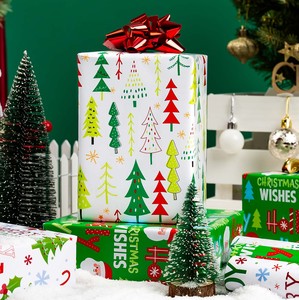 Christmas Tree <b>Pattern</b> Gift Wrapping <b>Paper</b> Double-Sided Art <b>Paper</b> for Holiday Packaging 100GSM Recyclable - Product Image 1
