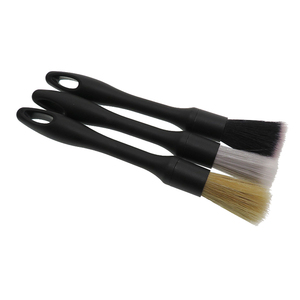 Lot de 3 brosses de détail avec poils de sanglier naturels Brosse de détail pour l'intérieur de l'automobile avec poils synthétiques Brosse à plumeau pour tableau de bord de voiture - Product Image 2