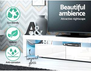 <strong>TV</strong> <strong>Stand</strong> 2-Tier Storage Cabinet Display Shelf <strong>Pine</strong> - Product Image 6