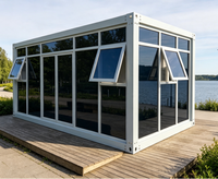 Cabine Modulaire à Rideaux en Verre, Façade en Verre Trempé en Kit pour Bureau, Salle d'Exposition, Café, Stand Commercial