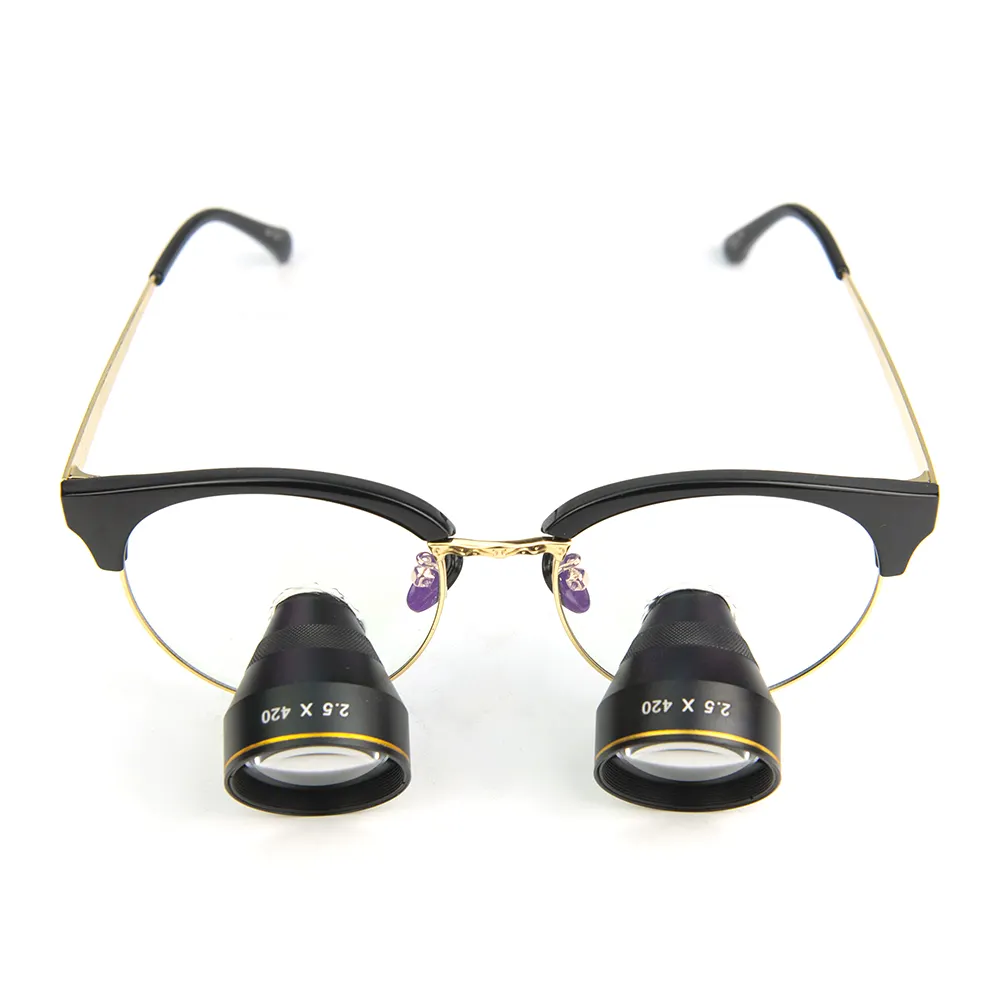 YK002 2.5X TTL marco lupa mecidical lupa gafas quirúrgico lupa Binocular prismático mejor lupas dentales