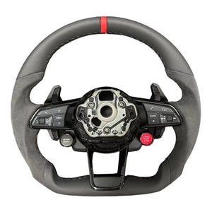 Volant en cuir Alcantara complet avec bouton de démarrage <span class=keywords><strong>S</strong></span>-<span class=keywords><strong>Line</strong></span> pour Audi R8 TTRS C6 C7 S7 S4 A4 B8 RS3 SQ5 S5 B9 A6 C8 <span class=keywords><strong>A3</strong></span> - Product Image 3