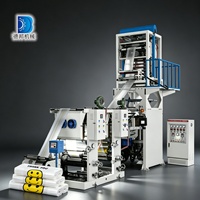 Machine de soufflage de film monocouche clé en main avec imprimante 2 couleurs en ligne pour la production de sacs de courses et de sacs poubelles en HDPE/LDPE, à économie d'énergie