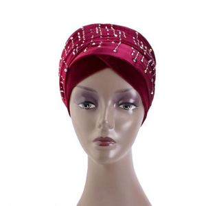 Extra Long Velvet African Pattern Fashion Casual Headscarf Tube Turban <b>Hat</b> <b>for</b> Women Adult Head Wraps Rhinestone Accessories - Product Image 2