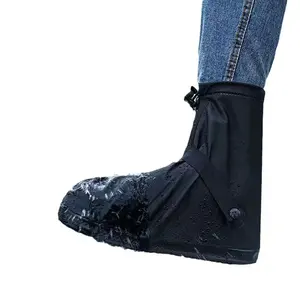 รองเท้ากันฝนแบบหนา ขนาดกลาง กันน้ำ ทนทานต่อการสึกหรอ สำหรับผู้ชายและผู้หญิง ซักได้ กันลื่น เหมาะสำหรับการเดินทางและกิจกรรมกลางแจ้ง - Product Image 6