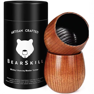 Verres à whisky en bois style Collins pour bourbon à l'ancienne – Cadeaux parfaits pour papa, garçon, homme, mari - Product Image 1