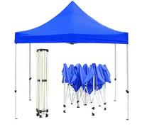 Tente pliante 5m x 5m robuste pour salons professionnels, fêtes et activités extérieures, auvent pop-up imperméable en Oxford, résistant au vent, portable, en fer