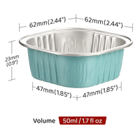 XC Y73 50ML Moule à cupcakes en papier moderne personnalisable, mini-contenant jetable en aluminium avec couvercle en plastique de qualité alimentaire