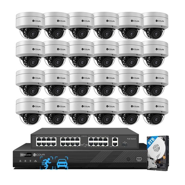 4COVR 32 Channel 12Mp AI Security Camera System Face Motion Audio Poe 12Mp Nvr Kit Outdoor Business Surveillance System App View