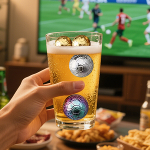 <span class=keywords><strong>Cubetti</strong></span> di Ghiaccio a Forma di Pallone da Calcio in Acciaio Inox, Regalo Perfetto per la Coppa del Mondo di Calcio 2026, Ideali per Raffreddare le Bevande Durante le Partite Importanti - Product Image 1