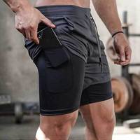 Shorts de course OEM pour hommes avec cordon de serrage, poche pour téléphone portable, design fin d'été, double couche, respirant, séchage rapide, polyester
