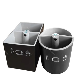 <span class=keywords><strong>Poubelle</strong></span> d'intérieur élégante pour chambre d'hôtes, <span class=keywords><strong>tri</strong></span> des déchets, <span class=keywords><strong>design</strong></span> carré ou rond, boîte en cuir peint, utilisation hôtelière - Product Image 2
