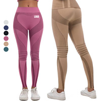 Leggings de yoga sans couture de haute qualité, taille haute, extensibles dans 4 directions, pour la course et l'entraînement, avec effet ventre plat, pantalon de sport et de fitness