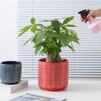 Pot de fleur en céramique émaillée d'art de cour/meubles populaire avec des motifs complexes de fleurs et de feuilles pour les décorations de jardin