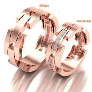 Anillo de Moda Estilo Punk para Pareja, con Detalles Brillantes, Aleación de Cobre, Ajustable, Joyería Moderna - Product Image 2