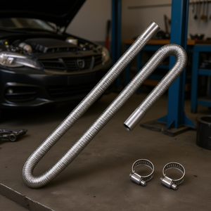 Kit de tuyau d'échappement flexible en acier inoxydable de 47,2 pouces avec 2 colliers de serrage pour systèmes d'échappement de chauffage diesel - Product Image 2