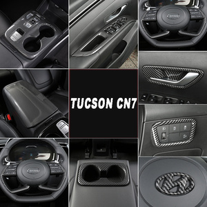 Accesorios Interiores para <span class=keywords><strong>Hyundai</strong></span> <span class=keywords><strong>Tucson</strong></span> 2021 2022 <span class=keywords><strong>2023</strong></span> Nx4, Cubierta de Palanca de Cambios, Molduras para Volante, Elevador de Ventanas, Fibra de Carbono - Product Image 5