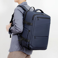 Ransel Oxford Kapasitas Besar Tahan Air, Dapat Diperluas, Unisex dengan Antarmuka USB untuk Laptop Bisnis dan Perjalanan Sehari-hari