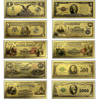 Collection de billets de banque plaqués or avec impression UV, 40 designs, en dollars américains, édition 2026, vente chaude, cadeau