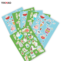 Pegatinas Personalizadas de Animales de Dibujos Animados para Decorar Tazas y Vasos de Helado, Hojas de Pegatinas Personalizadas con Corte Kiss Cut, Pegatinas de Vinilo Impermeables
