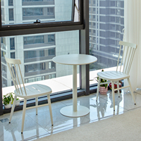 Ensemble de table et de chaises d'extérieur en acier au carbone commercial, revêtement en poudre antirouille, mobilier de bistrot pour café et restaurant