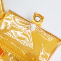 Pochette de rangement transparente personnalisée en satin pour perruques et extensions capillaires avec fermeture éclair et cintre