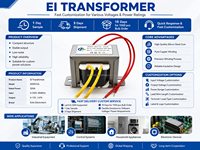 Transformateur électrique monophasé 110 volts vers 24 volts Ei avec enroulement en cuivre