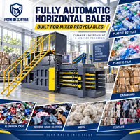 Presse à balles horizontale entièrement automatique pour films plastiques et vieux vêtements, efficace et économe en énergie, pour le recyclage.