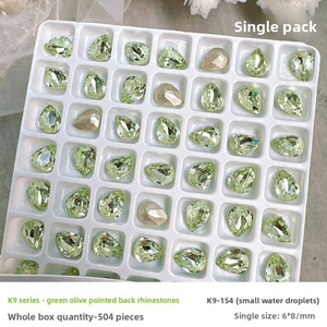 Strass en cristal K9 vert clair super brillants pour nail art, formes ovales, carrées et carrées épaisses à <span class=keywords><strong>angle</strong></span> <span class=keywords><strong>droit</strong></span> - Product Image 6